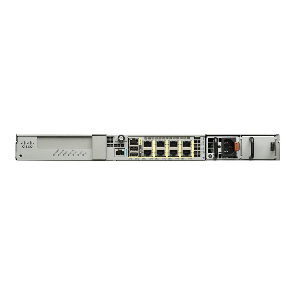 Cisco ASA 5555-X Firewall Edition; includes firewall services, 5000 IPsec VPN peers, 2 SSL VPN peers, 8 copper Gigabit Ethernet data ports, 1 copper Gigabit Ethernet management port, 1 AC power supply, 3DES/AES encryption, 2 SSD 120GB