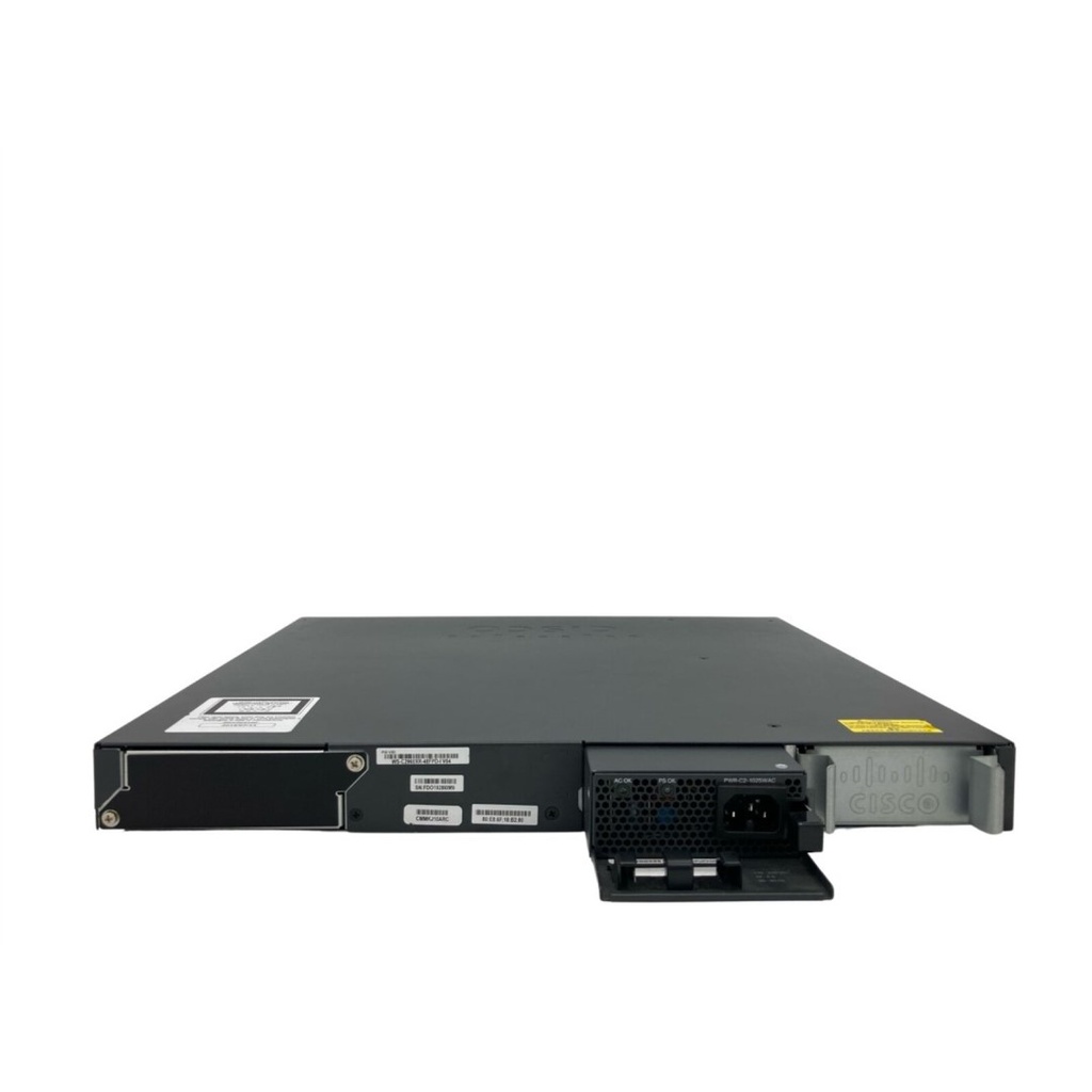 Cisco Catalyst 2960XR 48 10/100/1000 PoE+ ports (PoE budget of 740 W) and 2 SFP+ module slots, with one 1025W AC power supply, IP Lite