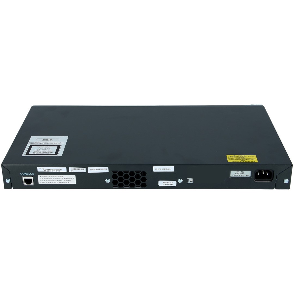 Cisco Catalyst 2960 24 10/100 Ethernet ports and 2 dual-purpose uplinks (each dual-purpose uplink port has 1 10/100/1000 Ethernet port and 1 SFP-based Gigabit Ethernet port, 1 port active), LAN Lite Image