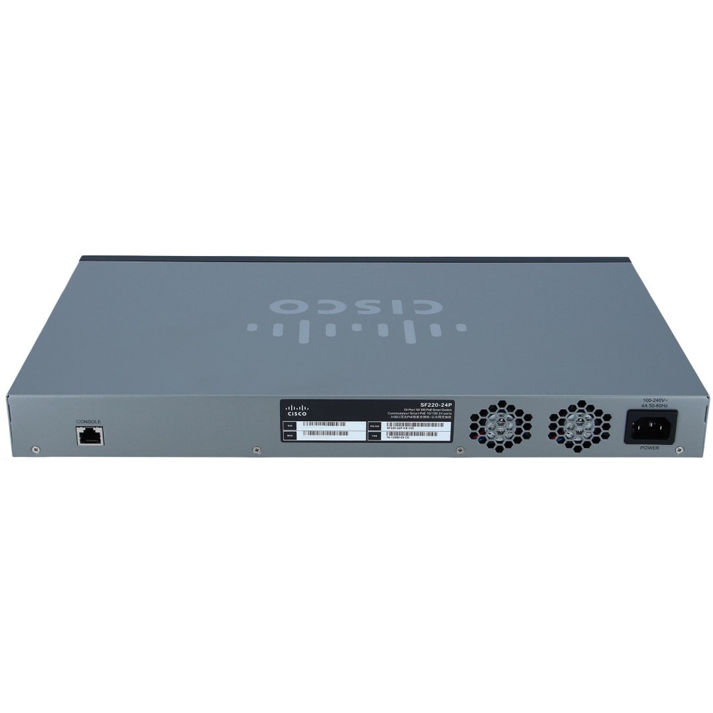 Cisco Small Business 220 Series SF220-24P Smart Switch, 24-Port 10/100 PoE+ with 180W power budget & 2 Gigabit RJ45/SFP combo ports