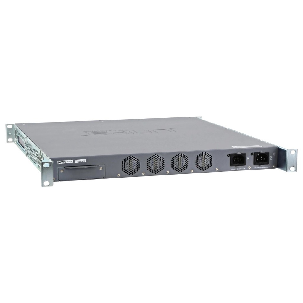 Juniper SRX345 Services Gateway includes hardware (16GbE, 4x MPIM slots, 4G RAM, 8G Flash, dual AC power supply, cable and RMK) and Junos Software Base (firewall, NAT, IPSec, routing, MPLS and switching)