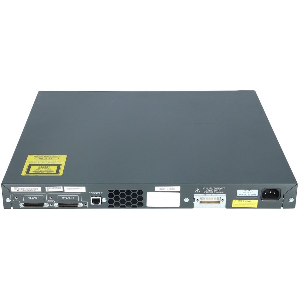 Cisco Catalyst 3750G Stackable 48 10/100/1000 Ethernet ports & 4 SFP-based Gigabit Ethernet uplink ports, IP Base software