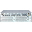 Cisco 3845 ISR with two Gigabit Ethernet fixed LAN ports, one SFP slot, four NMEs, four HWICs, two AIM slots, 4 PVDM slots Cisco IP Base software, and AC power
