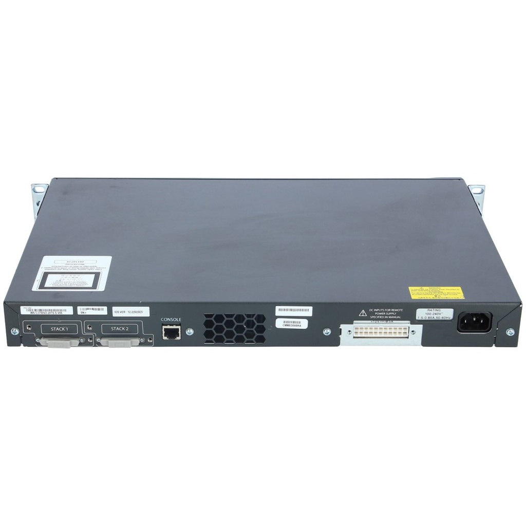 Cisco Catalyst 3750V2 24 10/100 ports and 2 SFP-based Gigabit Ethernet ports, IP Services software