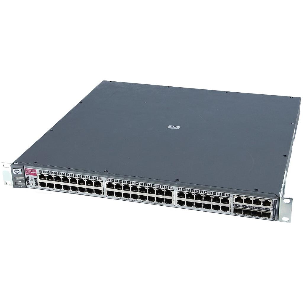 HP ProCurve Switch 3400cl-48G, 44 auto-sensing 10/100/1000 RJ-45 ports & 4 dual-personality ports (each port can be used as 10/100/1000 RJ-45 ports or SFP mini-GBIC)