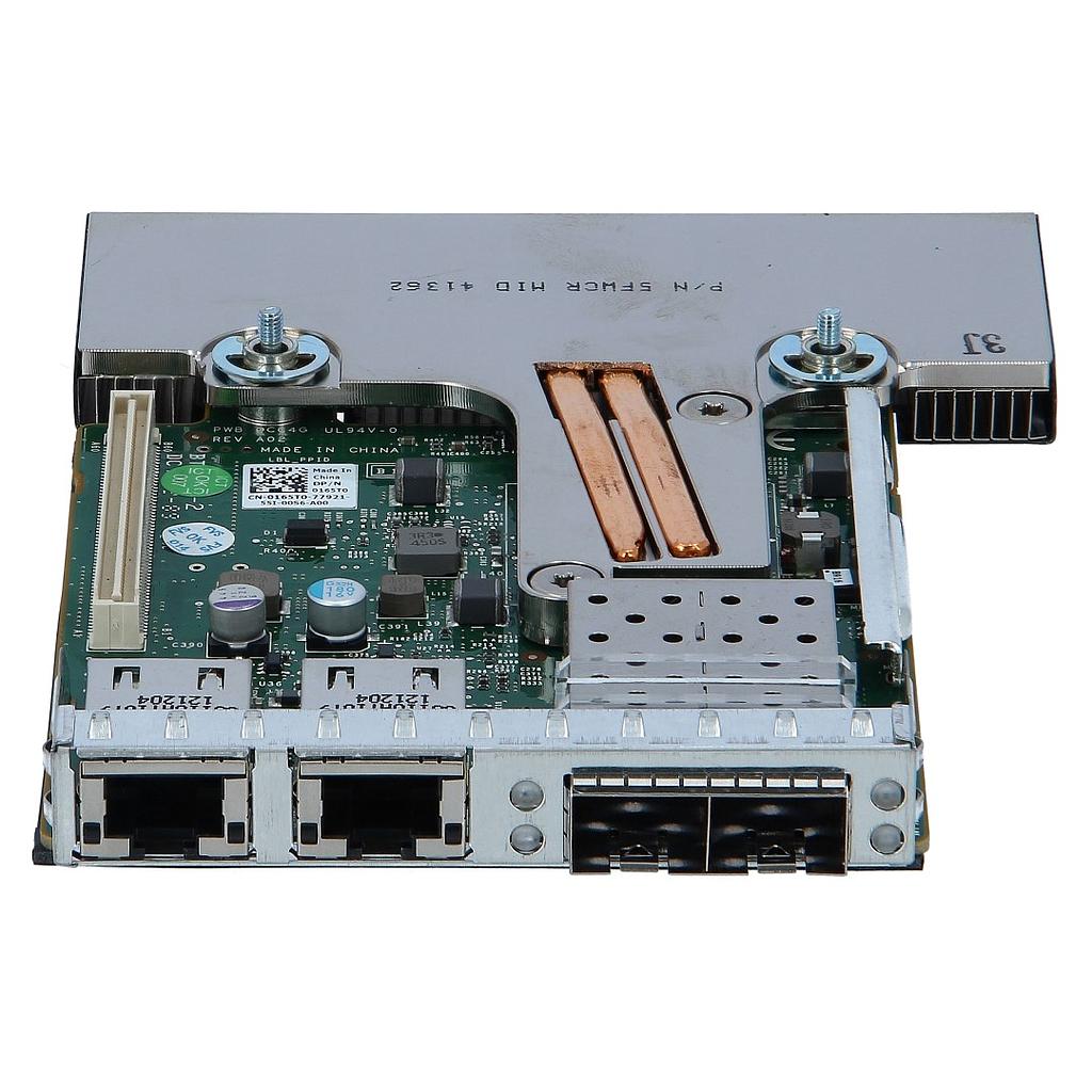 Dell Broadcom 57800S rNDC Quad Port: Dual Port 10Gb SFP+ & Dual Port 1Gb Base-T Network Daughter Card 