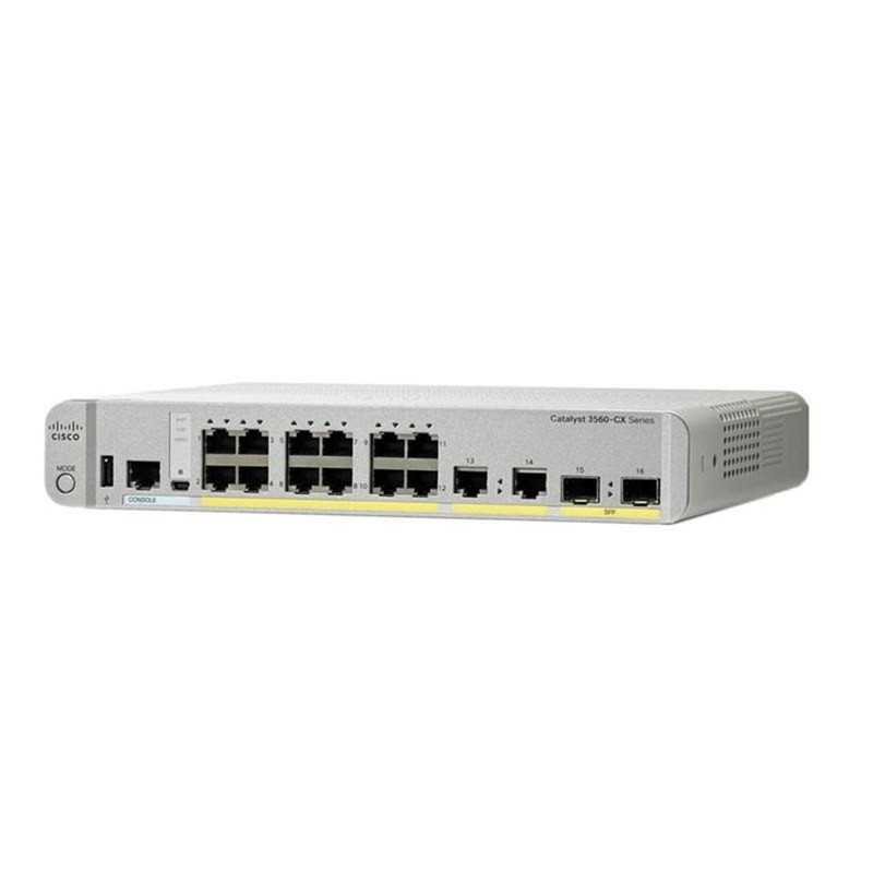 Cisco Catalyst 3560-CX Switch 12 GE, uplinks: 2 x 1G SFP and 2 x 1G copper, IP Base