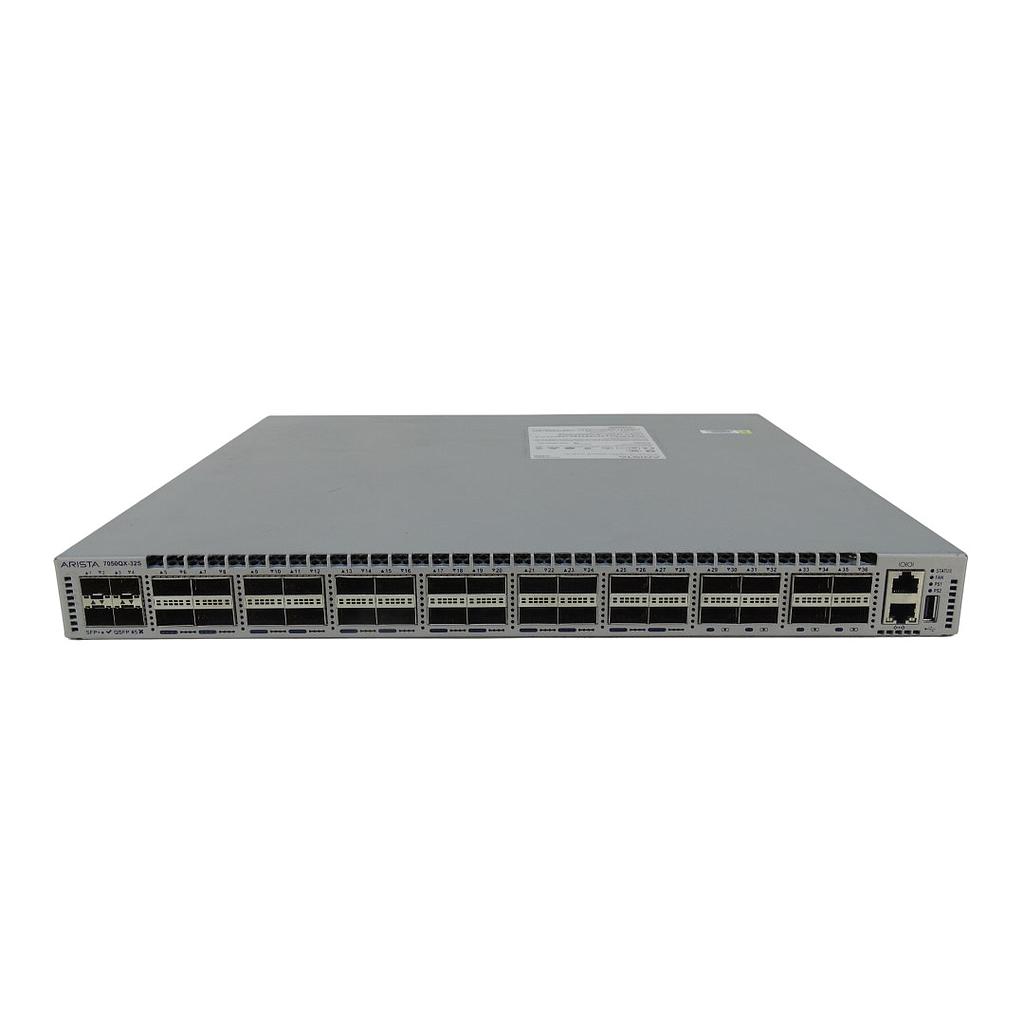 Arista 7050QX, 32x QSFP+ & 4x SFP+ switch, front-to-rear airflow and dual 500W AC power supplies