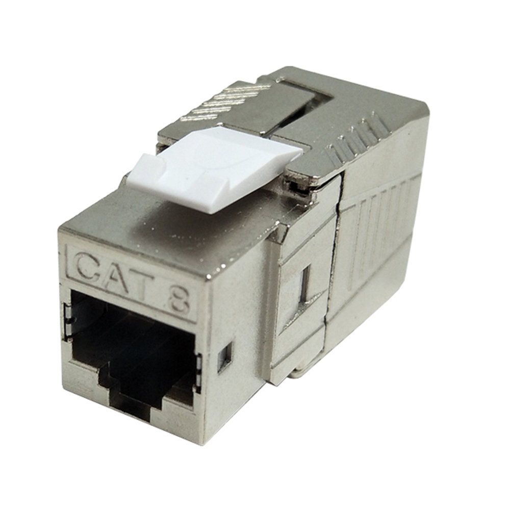 Conector RJ45 Hembra C-8 FTP, 180º, Tool less, 50μ oro