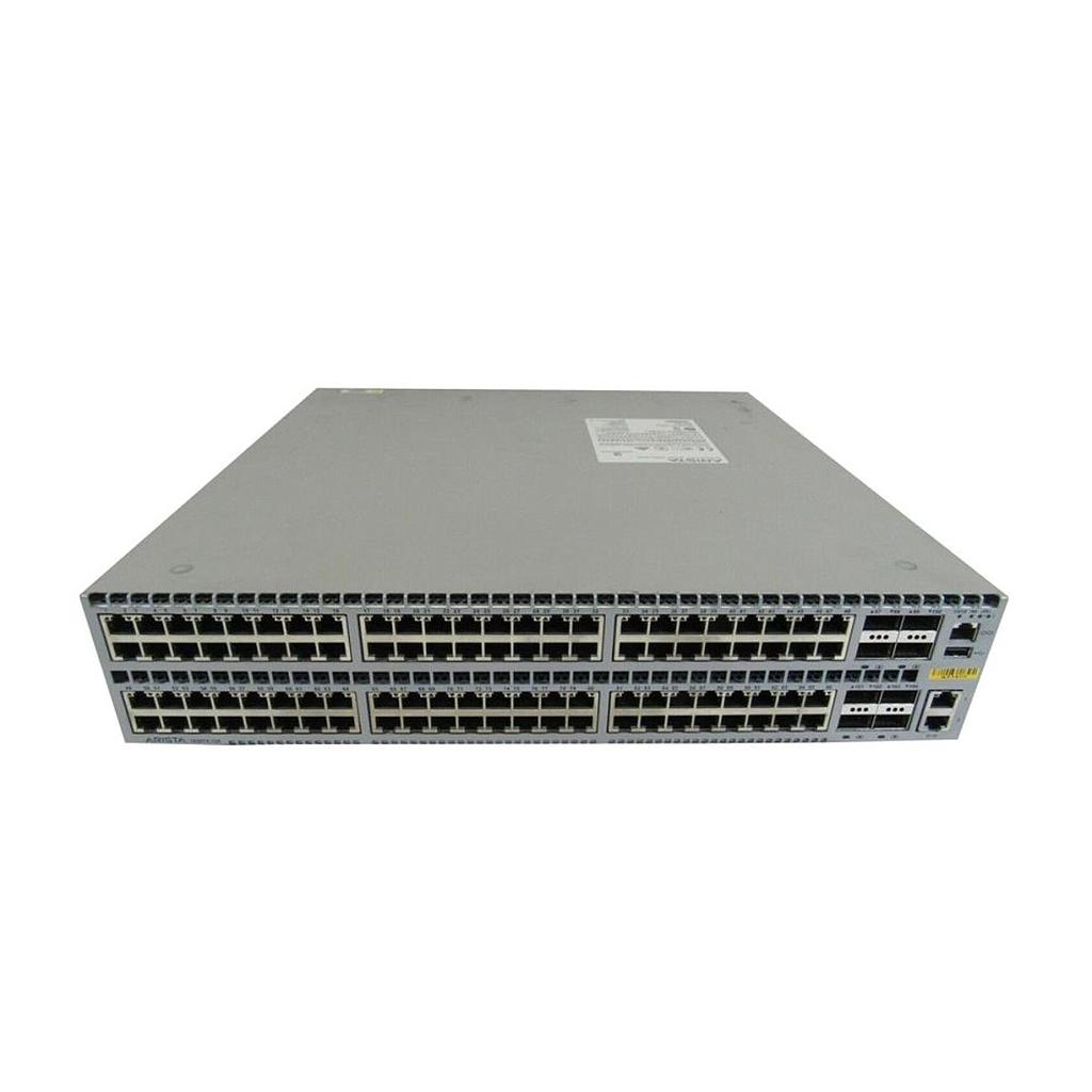 Arista 7050TX, 96x (1/10GBASE-T) RJ-45 & 8x QSFP+ switch, front-to-rear airflow, 2x AC power supplies