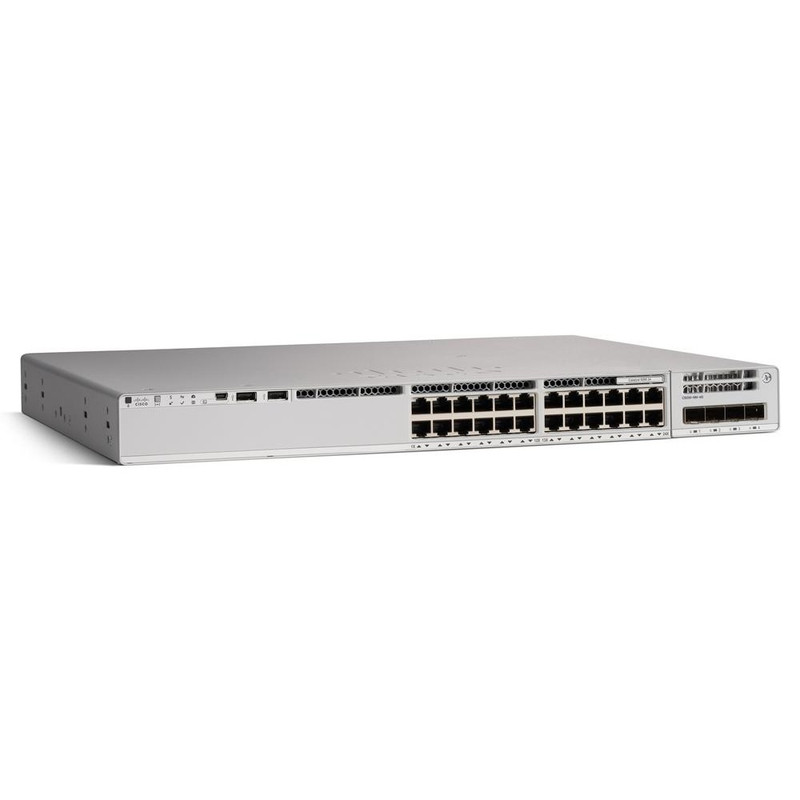 Cisco Catalyst 9200 24-port PoE+ with one AC 600W power supply Switch. Modular uplink options. Network Essentials