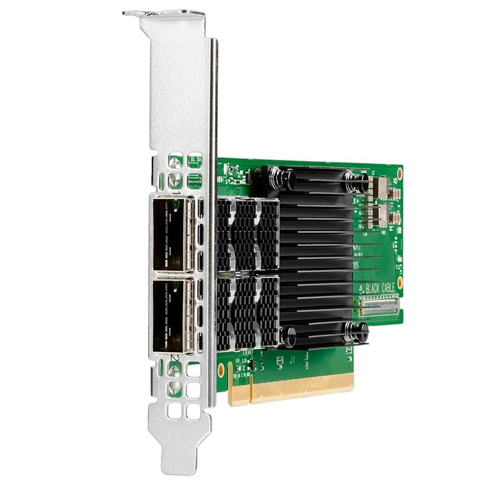 HPE InfiniBand HDR100/Ethernet 100Gb 2-port QSFP56 PCIe4 x16 MCX653106A-ECAT Adapter - High Profile Bracket