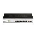 D-Link DGS-1210-10P, 8x 10/100/1000BASE-T PoE ports (65W PoE Budget) & 2x SFP, Fanless Managed Switch