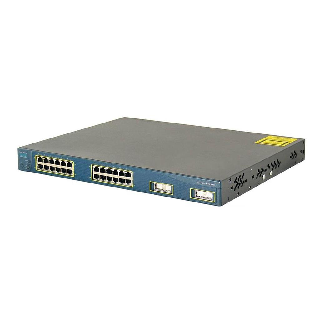 Cisco Catalyst C3550 Stackable 24 10/100 Ethernet ports & 2 Gigabit Ethernet GBIC ports, Enhanced Multilayer Image software