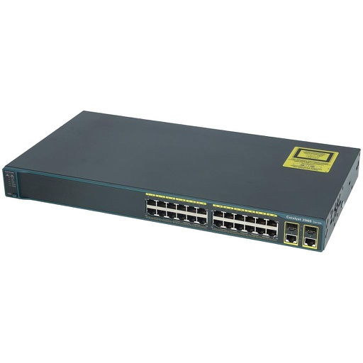 [WS-C2960-24TC-L] Cisco Catalyst 2960 24 10/100 Ethernet ports and 2 dual-purpose uplinks (each dual-purpose uplink port has one 10/100/1000 Ethernet port and 1 SFP-based Gigabit Ethernet port, 1 port active), LAN Base Image
