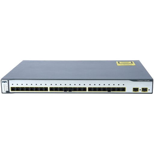 [WS-C3750-24FS-S] Cisco Catalyst 3750, 24 100Base-FX ports and 2 SFP-based Gigabit Ethernet, IP Base (Standard Multilayer Image)