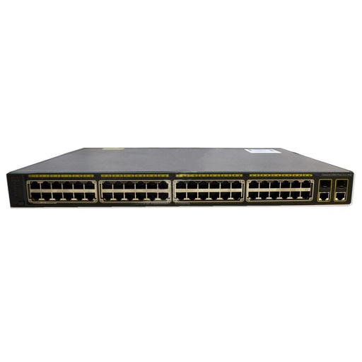 [WS-C2960+48PST-S] Cisco Catalyst 2960-Plus 48 10/100 PoE Ethernet Interfaces, and 2 RJ45 1000BASE-T or 2 SFP, LAN Lite software