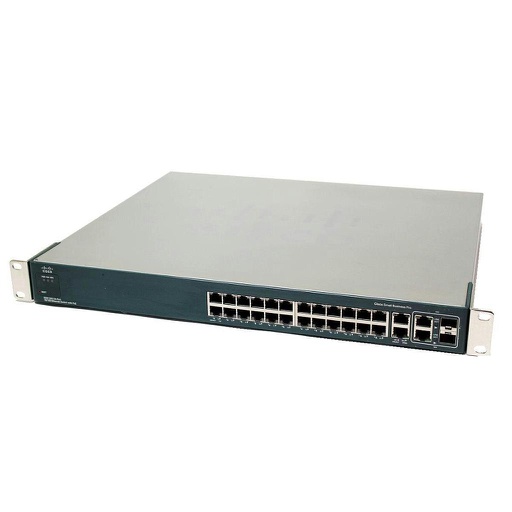 [ESW-520-24P-K9] Cisco Small Business Pro ESW 520 24 10/100 PoE & 4 GigE Ports (2x RJ45 & 2 combo SFP slots)