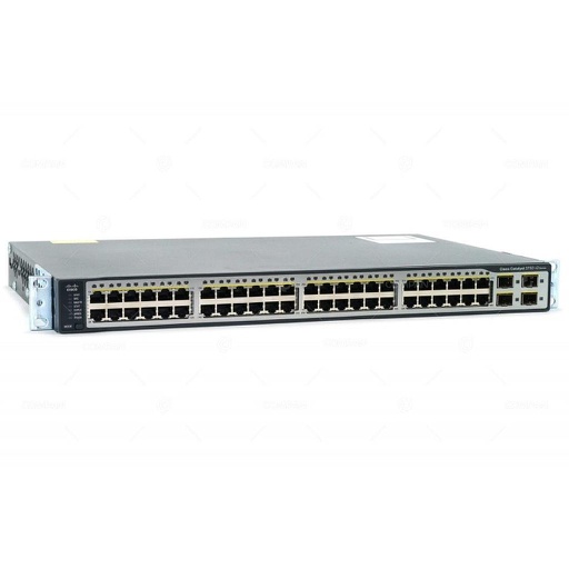 [WS-C3750V2-48TS-E] Cisco Catalyst 3750V2 48 10/100 Ethernet ports and 4 SFP Gigabit Ethernet ports, IP Services software
