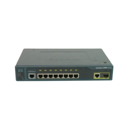 [WS-C2960-8TC-L] Cisco Catalyst 2960 8 10/100 Ethernet ports,  1 dual-purpose uplink (dual-purpose uplink port has 1 10/100/1000 Ethernet port and 1 SFP-based Gigabit Ethernet port, 1 port active), LAN Base software