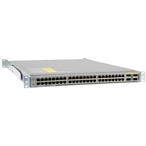 [N3K-C3064TQ-10GT-BASE] Cisco Nexus 3064-T, 48 10GBase-T and 4 QSFP+ ports, choice of airflow and power supply, Lan Base