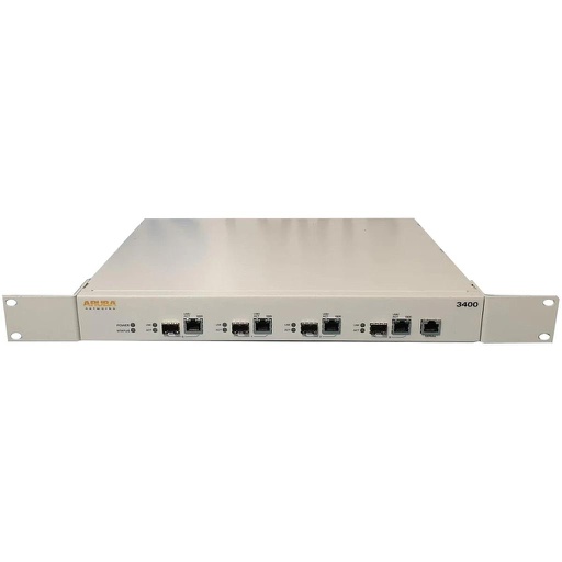 [3400] Aruba 3400 Controller - 4x 10/100/1000BASE-T (RJ-45) or 1000BASE-X (SFP) dual personality ports, 0 AP support, unrestricted regulatory domain