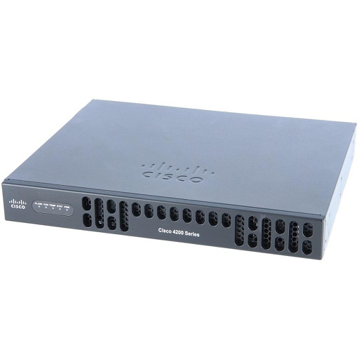 [ISR4221-SEC/K9] Cisco 4221 ISR with 2 onboard GE, 2 NIM slots, 8 GB Flash Memory default, 4 GB DRAM default with Security (SEC) bundle