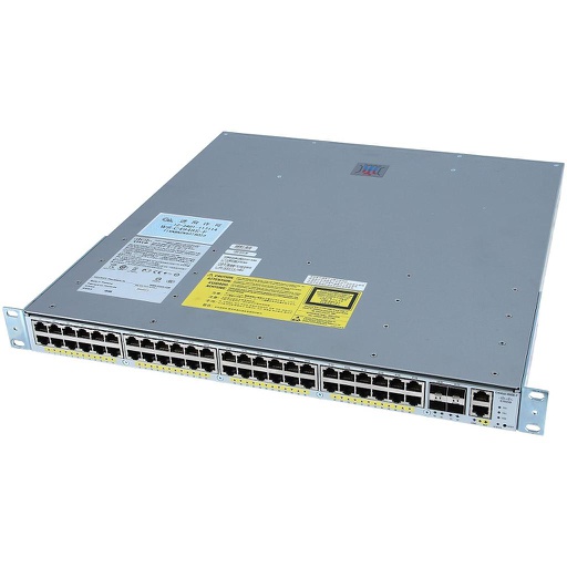 [WS-C4948E-F-S] Cisco Catalyst C4948E-F 48x 10/100/1000 (RJ45) and 4x 10GbE (SFP+), IP Base IOS, AC p/s Back-to-Front-Cooling