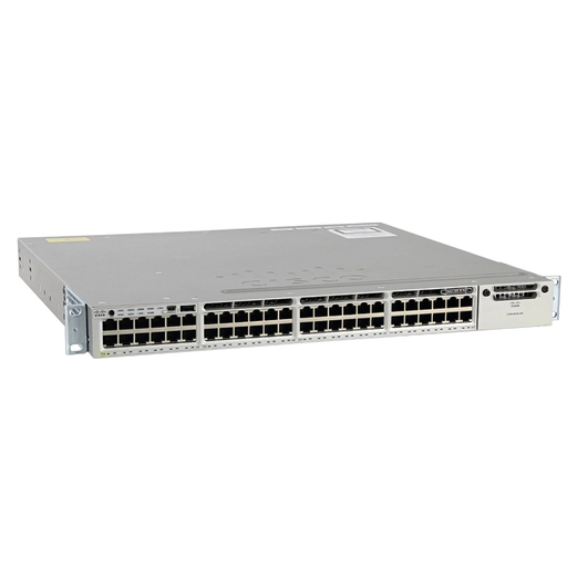 [WS-C3850-48P-E] Cisco Catalyst 3850 Stackable 48 10/100/1000 Ethernet PoE+ ports, with one 715WAC power supply  1 RU, IP Services feature set