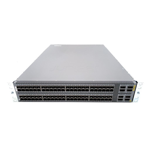 [QFX5100-96S-AFO] Juniper QFX5100, 96 SFP+/SFP ports, 8 QSFP ports, redundant fans, redundant AC power supplies, front-to-back airflow