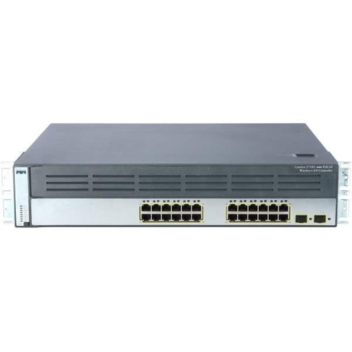 [WS-C3750G-24WS-S25] Cisco Catalyst 3750G Stackable 24 10/100/1000Base-T PoE Gigabit Ethernet ports & 2 SFP-based Gigabit Ethernet ports, with Integrated WLAN Controller for up to 25 APs, IP Base Software