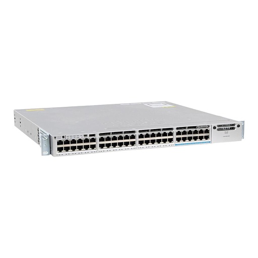 [WS-C3850-12X48U-L] Cisco Catalyst 3850 Stackable 48 10/100/1000 with 12 100Mbps/1/2.5/5/10 Gbps UPOE Ethernet ports, with one 1100W AC power supply  1RU, LAN Base feature set