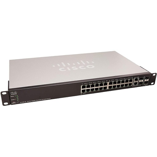 [SG500-28-K9-G5] Cisco Small Business 500 Series SG500-28 Stackable Managed Switch, 24-Port 10/100/1000 & 4 Gigabit Ethernet (2 combo Gigabit RJ45/SFP & 2 1GE/5GE SFP) ports