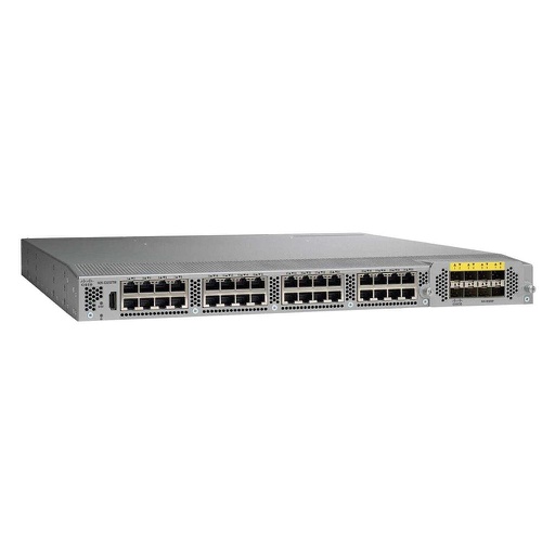 [N2K-C2232TM-E] Cisco Nexus 2232TM-E Series 10GBASE-T Fabric Extender, 2PS, 1 Fan Module, 32x 100M, 1/10GBase-T + 8x10GE Module (req SFP+), choice of airflow and power supply
