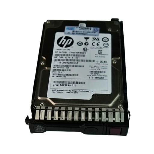 [652605-B21] 652605-B21 | Unidad de disco duro SC empresarial HPE de 146 GB, 15 K SAS de 2,5" y 6 Gb/s