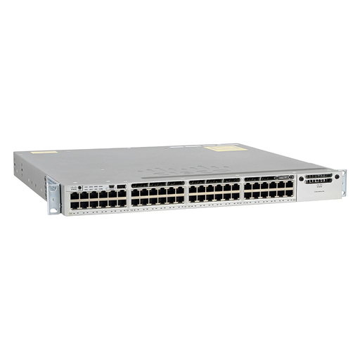 [WS-C3850-48T-E] Cisco Catalyst 3850 Stackable 48 10/100/1000 Ethernet ports, with one 350WAC power supply  1 RU, IP Services feature set
