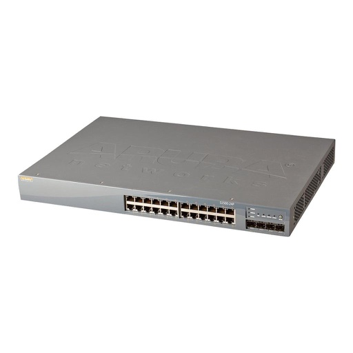 [JW671A] Aruba S1500-24P Mobility Access Switch with 24 10/100/1000BASE-T IEEE 802.3af PoE/802.3at PoE+ ports plus 4 Gigabit Ethernet SFP (optics ordered separately). Integrated AC power supply