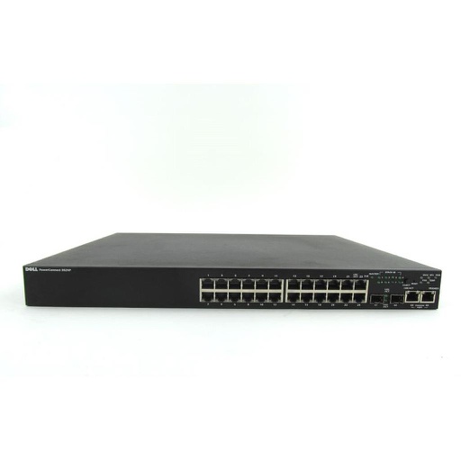 [3524P] Dell PowerConnect 3524P 24xPorts PoE 10/100Base-T + 2x Shared SFP Ports Managed Rack-mountable Stackable Fast Ethernet Network Switch