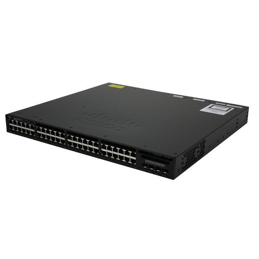 [WS-C3650-48PD-S] Cisco Catalyst 3650 Standalone with Optional Stacking 48 10/100/1000 Ethernet PoE+ and 2x10G Uplink ports, with 640WAC power supply, 1 RU, IP Base feature set