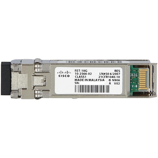 [FET-10G] Cisco 10G SFP+ Transceiver, 850nm, 100m, MMF, LC Dúplex connector for Fabric Extender