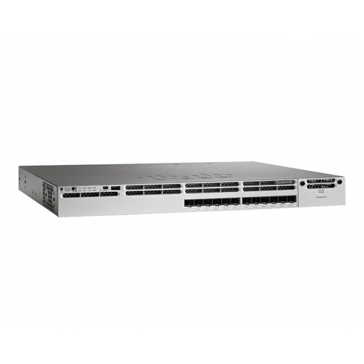 [WS-C3850-12S-S] Cisco Catalyst 3850 Stackable 12 SFP Ethernet ports, with one 350WAC power supply  1 RU, IP Base feature set