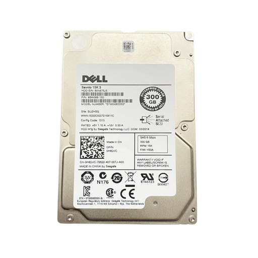 [H8DVC] Dell 300GB 15K 2.5-inch SAS 6Gb/s Hard Disk Drive w/ caddy 