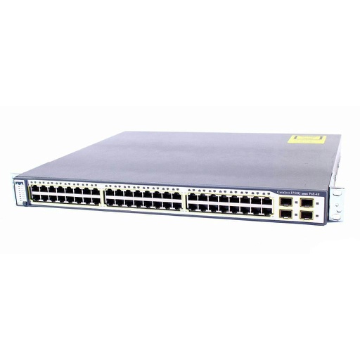 [WS-C3750G-48PS-E] Cisco Catalyst 3750G Stackable 48 10/100/1000Base-T PoE Gigabit Ethernet ports & 4 SFP Uplink ports, IP Services software
