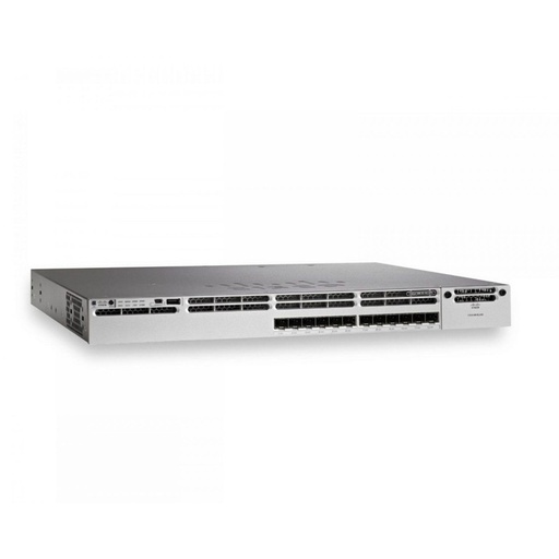 [WS-C3850-12XS-S] Cisco Catalyst 3850 Stackable 12 SFP+ Ethernet ports, with one 350WAC power supply  1 RU, IP Base feature set