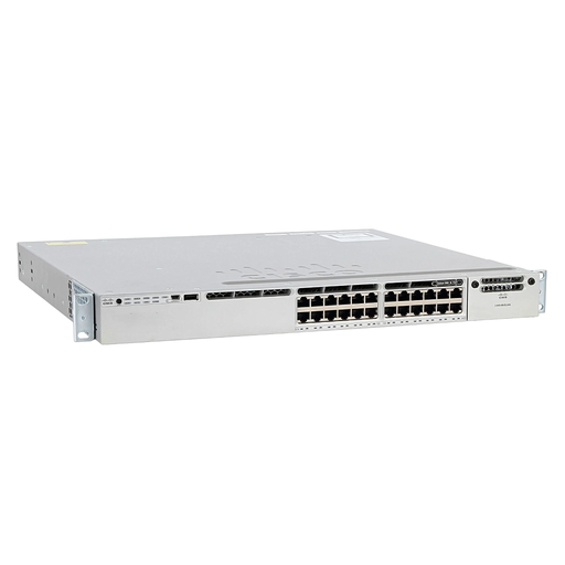 [WS-C3850-24P-E] Cisco Catalyst 3850 Stackable 24 10/100/1000 Ethernet PoE+ ports, with one 715WAC power supply  1 RU, IP Services feature set