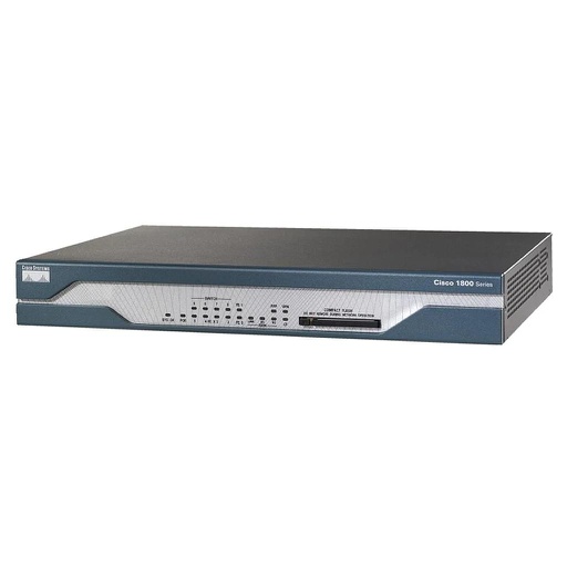 [CISCO1801] Cisco 1801 ISR ADSL over POTS router with 8-port 10/100BASE-T switch, ISDN S/T backup, Cisco IOS IP broadband, 32 MB Flash, and 128 MB DRAM