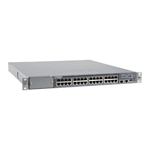 [EX4550-32T-AFO] Juniper EX4550, 32-port 100/1G/10GBASE-T converged switch, 650 W AC PS, built-in port side to PSU side airflow