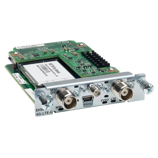 [EHWIC-4G-LTE-G] Cisco 4G LTE Wireless Enhanced High-speed WAN Interface Card (EHWIC) for Europe Wireless Network, LTE 800/900/1800/ 2100/2600 MHz, 900/1900/2100 MHz UMTS/HSPA bands