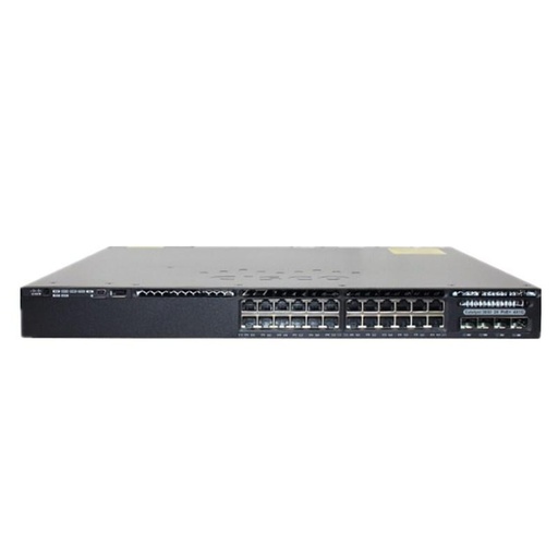 [WS-C3650-24PS-L] Cisco Catalyst 3650 Standalone with Optional Stacking 24 10/100/1000 Ethernet PoE+ and 4x1G Uplink ports, with one 640WAC power supply, 1 RU, LAN Base feature set