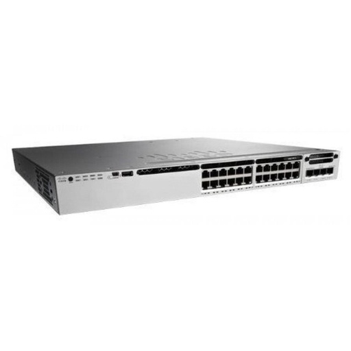 Cisco Catalyst 3850 Stackable 24 10/100/1000 Ethernet PoE+ ports, with one 715WAC power supply  1 RU, LAN Base feature set (StackPower cables need to be purchased separately)